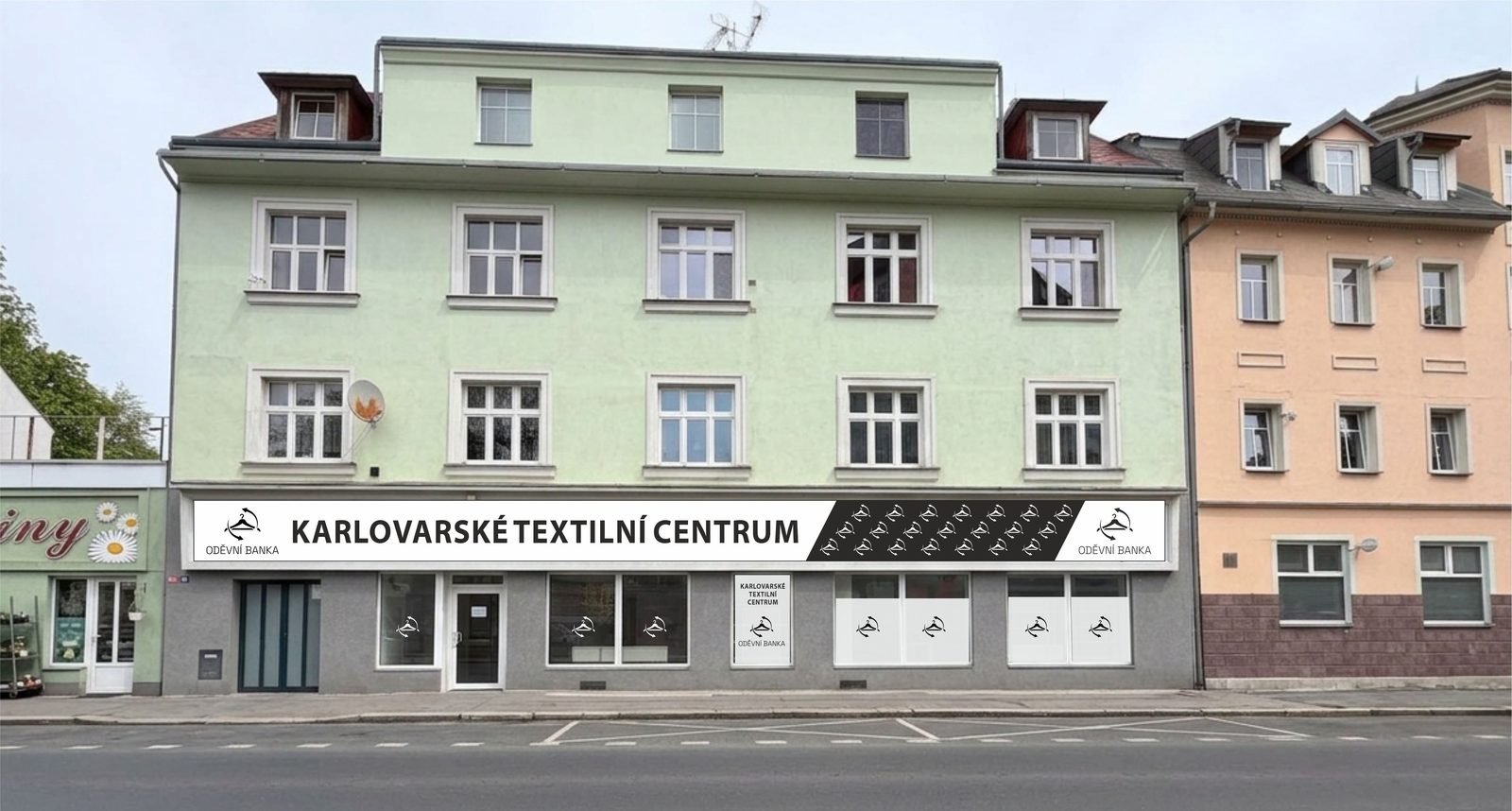 Fasáda Karlovarského textilního centra